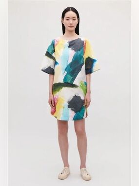 COS Brush Stroke Abstract A-Line Dress